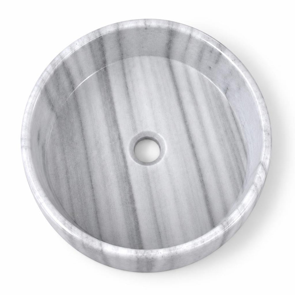 Silindir Lavabo — Gri Çizgili, 40 cm — stüdyo görünümü