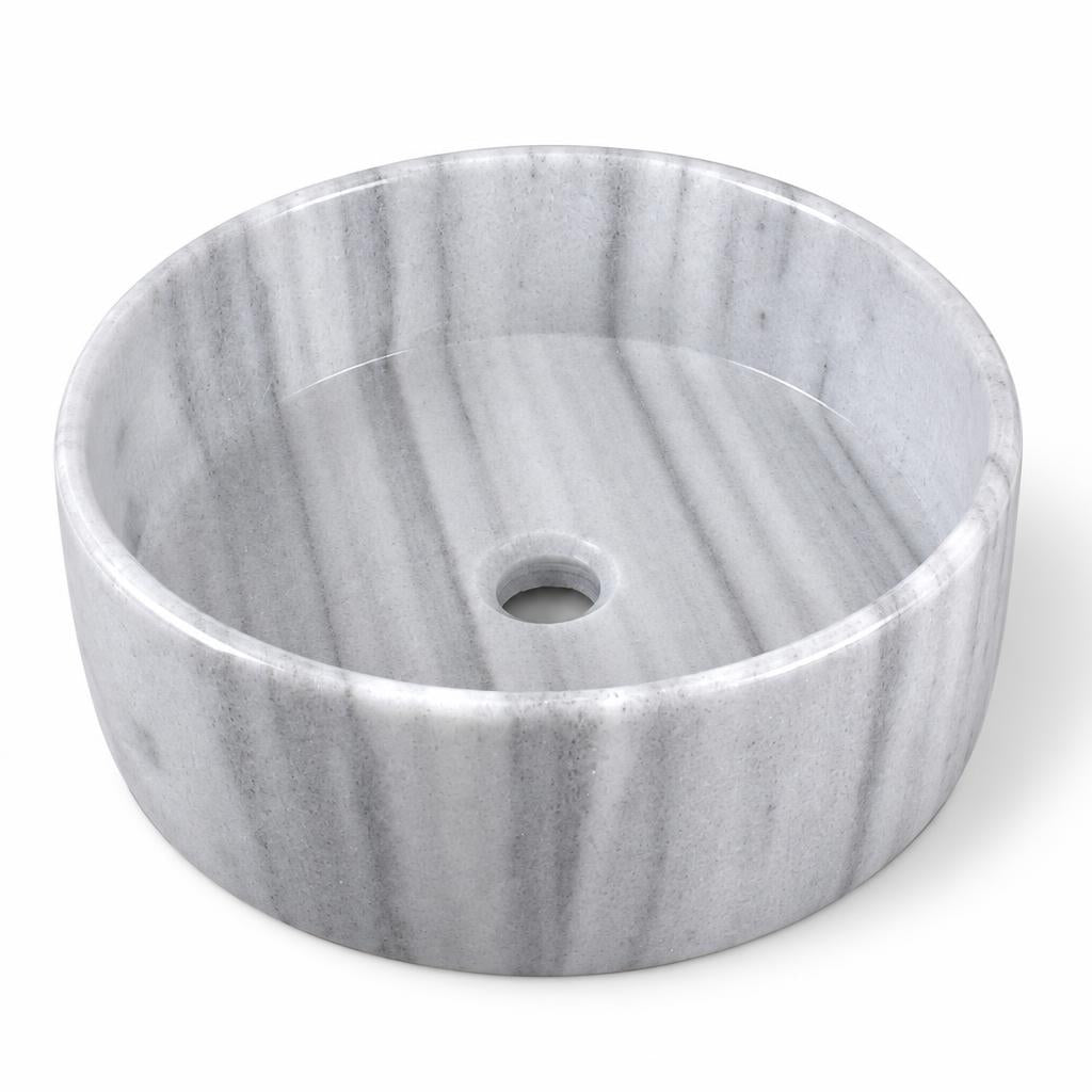 Silindir Lavabo — Gri Çizgili, 40 cm — stüdyo görünümü
