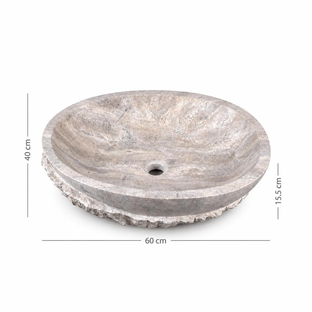 Lavabo DSF0902 ölçü görseli — genişlik 60 cm × derinlik 40 cm × yükseklik 15,5 cm