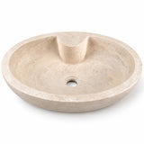 Yuvarlak Lavabo — Açık Bej Oyuklu, 55 cm — stüdyo görünümü