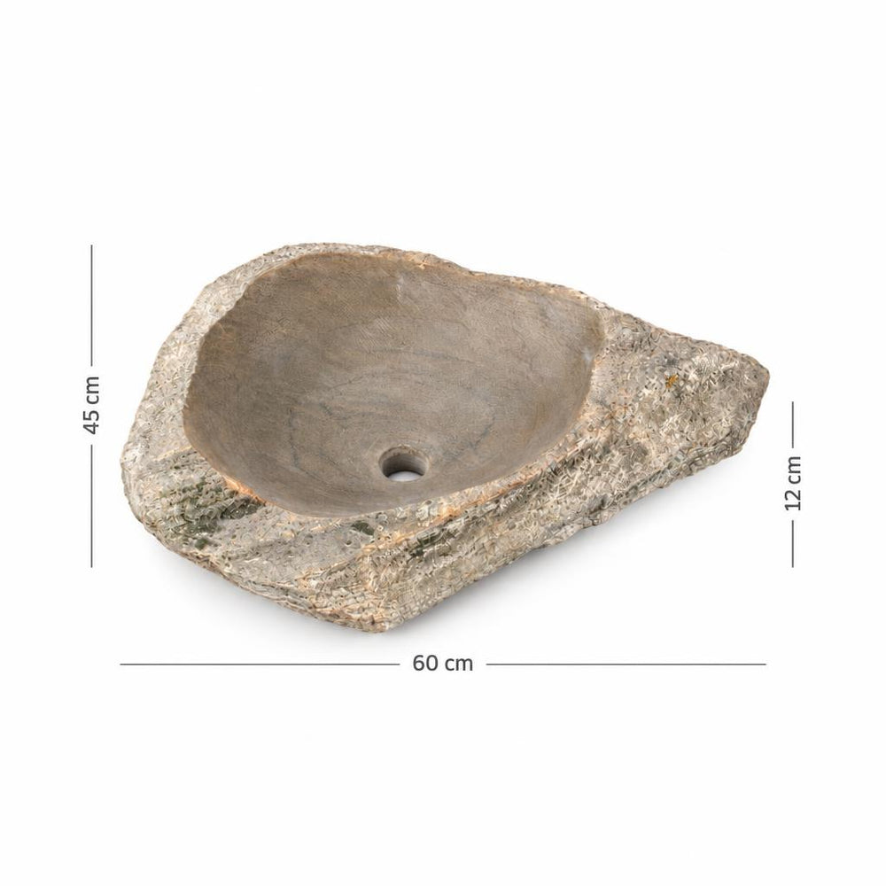 Lavabo DSF0915 ölçü görseli — genişlik 60 cm × derinlik 45 cm × yükseklik 12 cm