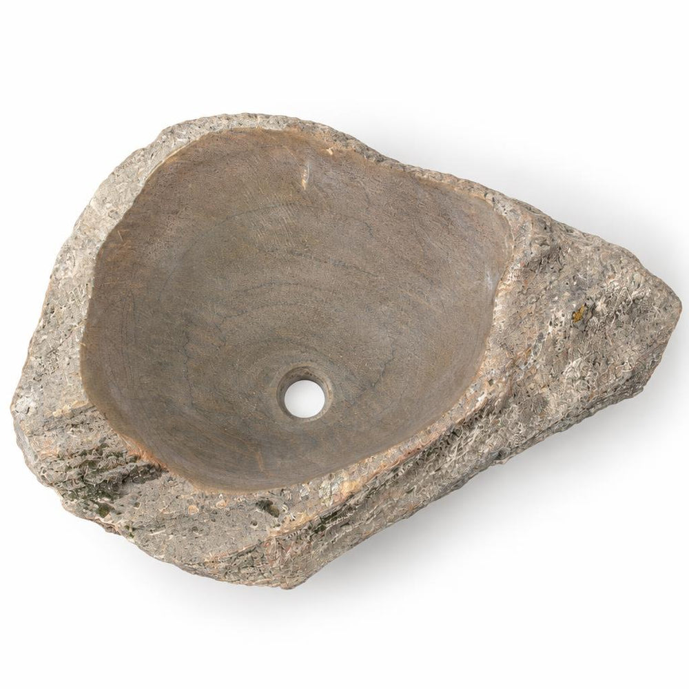Serbest Form Lavabo — Ham Kaya Kenarlı, 60 cm — stüdyo görünümü
