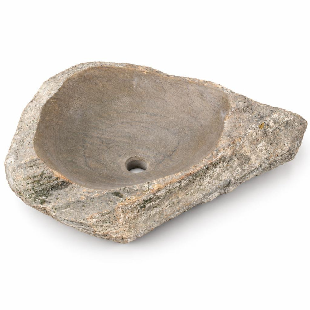 Serbest Form Lavabo — Ham Kaya Kenarlı, 60 cm — stüdyo görünümü