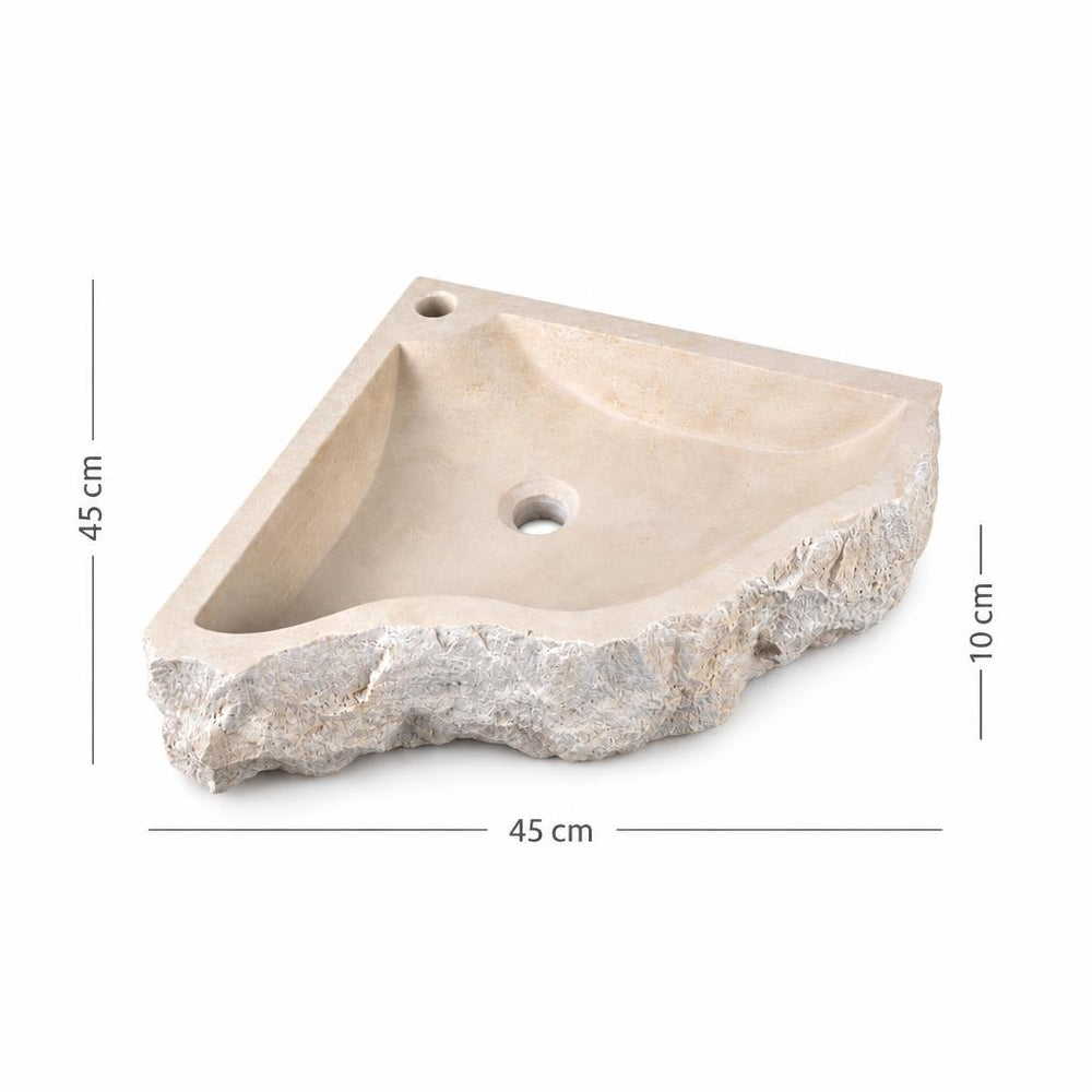 Lavabo DSF0923 ölçü görseli — genişlik 45 cm × derinlik 45 cm × yükseklik 10 cm