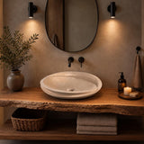 Oval Lavabo — Katmanlı Kenarlı, 52 cm — stilize mekân sunumu