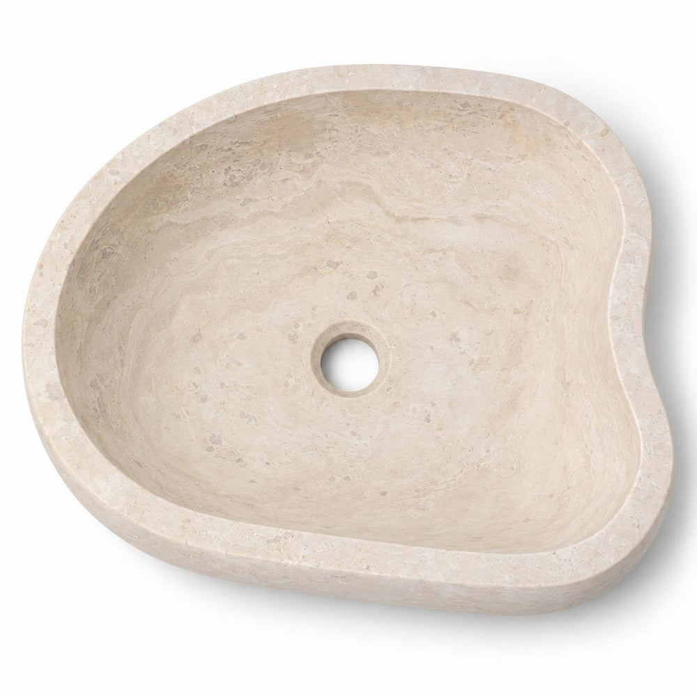 Kalp Formlu Lavabo — Açık Bej, 42 cm — stüdyo görünümü