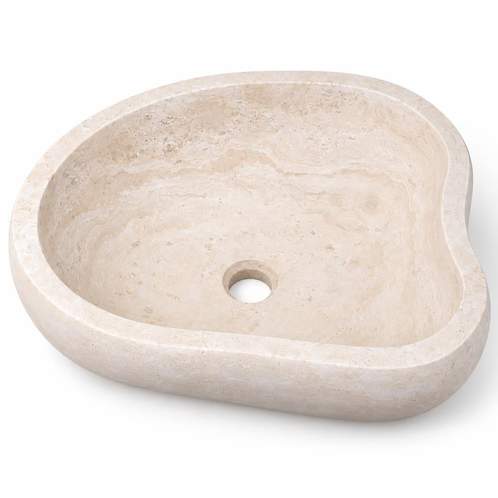 Kalp Formlu Lavabo — Açık Bej, 42 cm — stüdyo görünümü