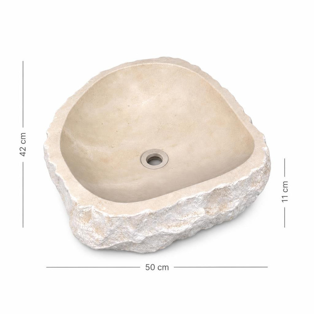 Lavabo DSF0952 ölçü görseli — genişlik 50 cm × derinlik 42 cm × yükseklik 11 cm