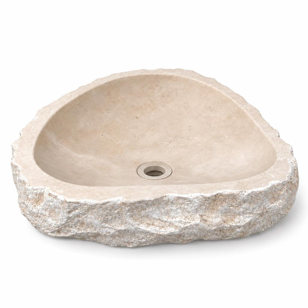 Yuvarlak Lavabo — Kırık Dış Yüzeyli, 50 cm — stüdyo görünümü