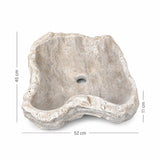 Lavabo DSF0956 ölçü görseli — genişlik 52 cm × derinlik 45 cm × yükseklik 11 cm