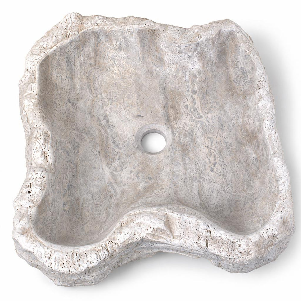 Serbest Form Lavabo — Kırık Taş Dokulu, 52 cm — stüdyo görünümü