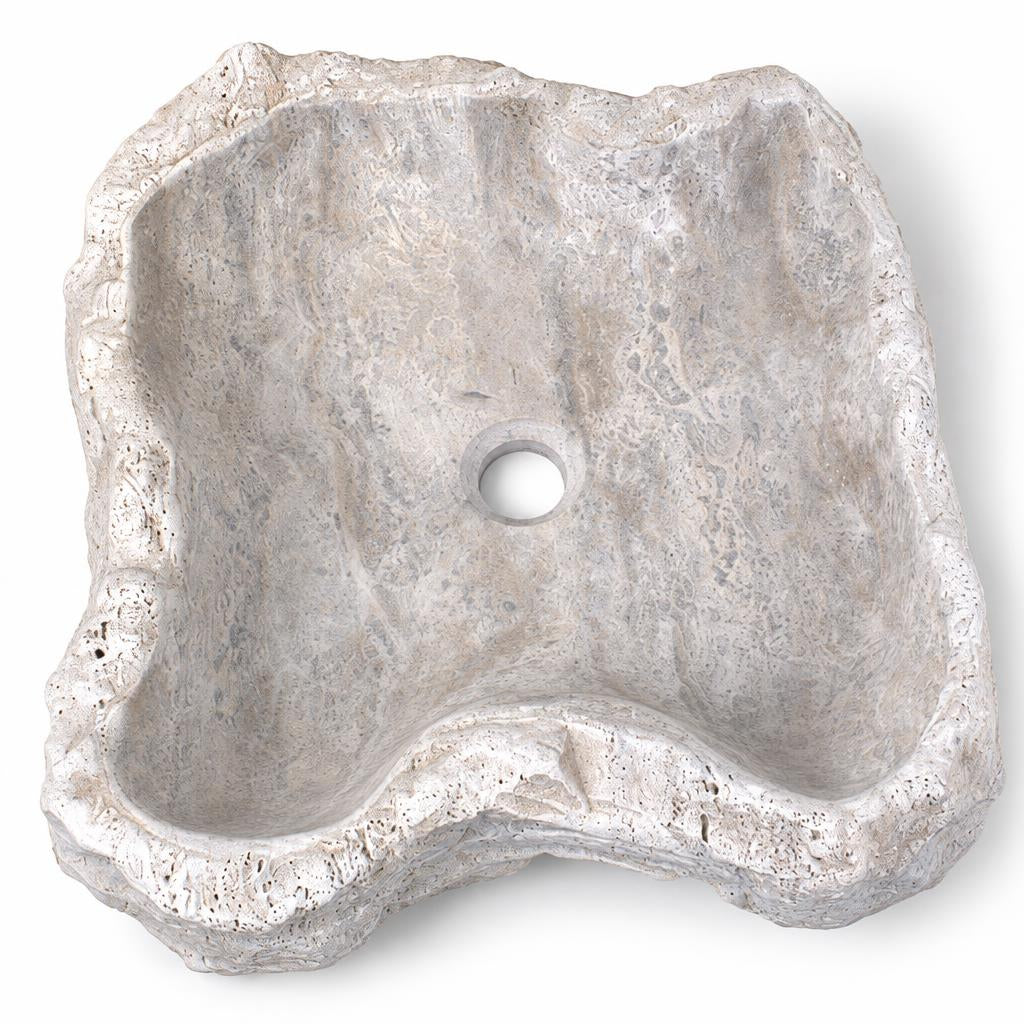 Serbest Form Lavabo — Kırık Taş Dokulu, 52 cm — stüdyo görünümü