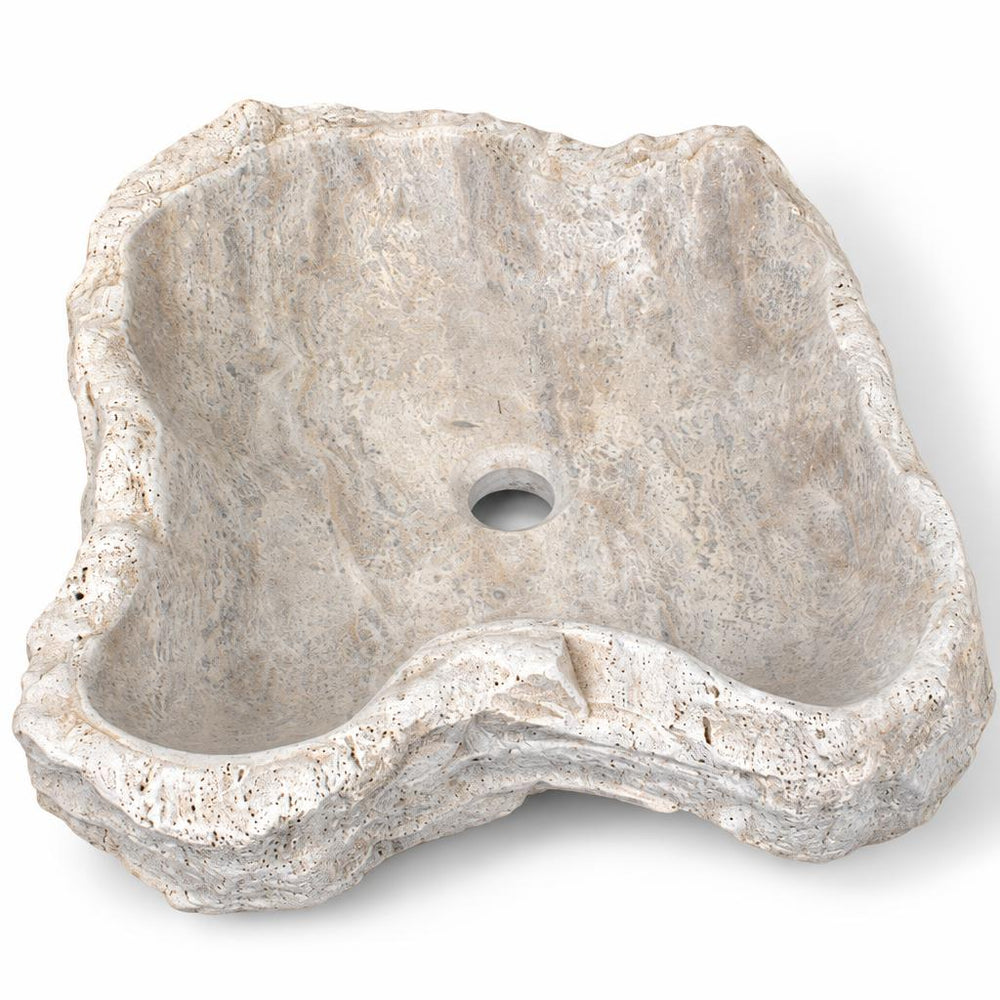 Serbest Form Lavabo — Kırık Taş Dokulu, 52 cm — stüdyo görünümü