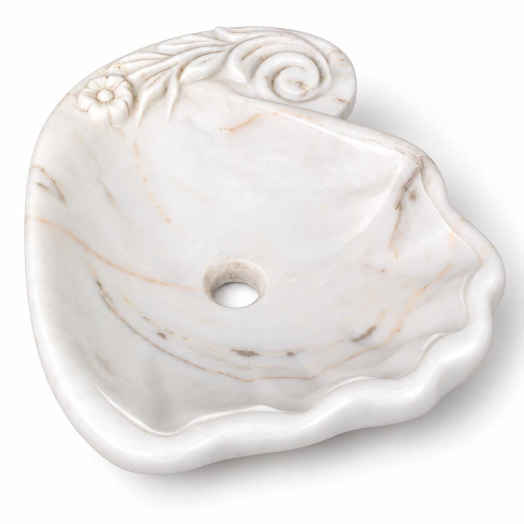 Dalgalı Kenarlı Lavabo — Beyaz, 41 cm — stüdyo görünümü