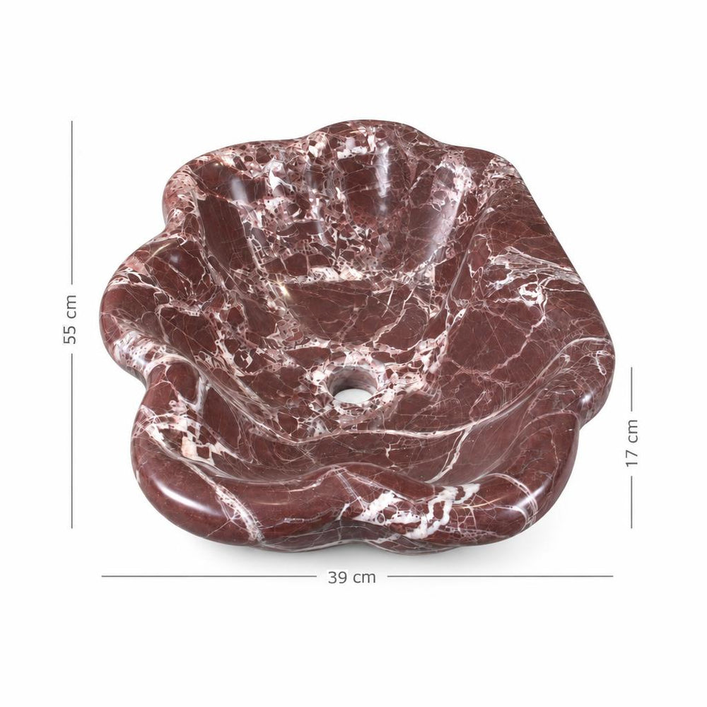 Lavabo DSF0969 ölçü görseli — genişlik 39 cm × derinlik 55 cm × yükseklik 17 cm