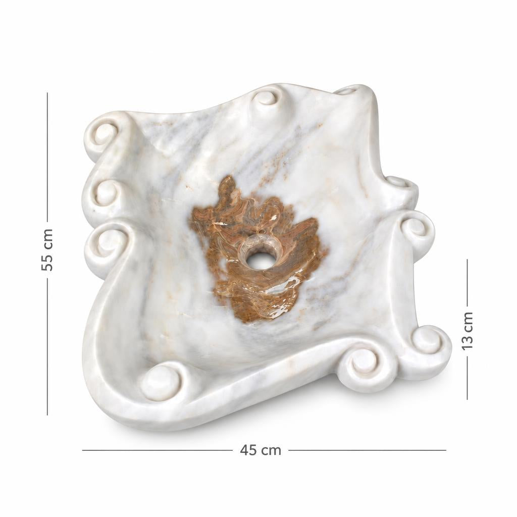 Lavabo DSF0975 ölçü görseli — genişlik 45 cm × derinlik 55 cm × yükseklik 13 cm