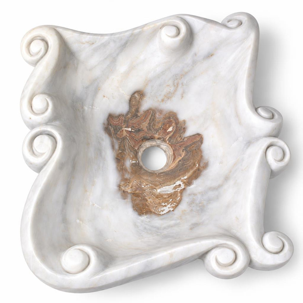 Serbest Form Lavabo — Kıvrımlı Beyaz, 45 cm — stüdyo görünümü