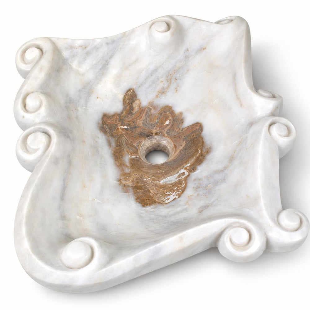 Serbest Form Lavabo — Kıvrımlı Beyaz, 45 cm — stüdyo görünümü