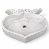 Kalp Formlu Lavabo — Kıvrımlı Beyaz, 44 cm — stüdyo görünümü