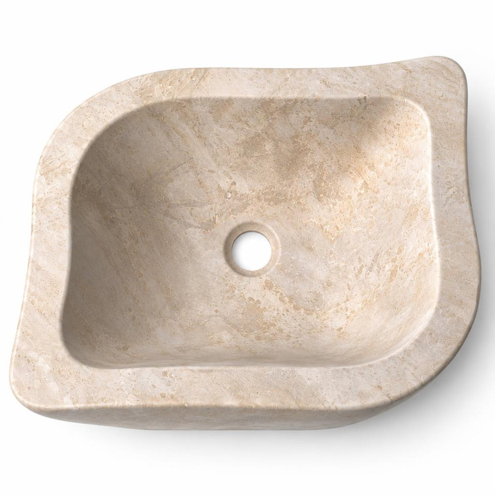 Köşeli Lavabo — Açık Bej, 54 cm — stüdyo görünümü