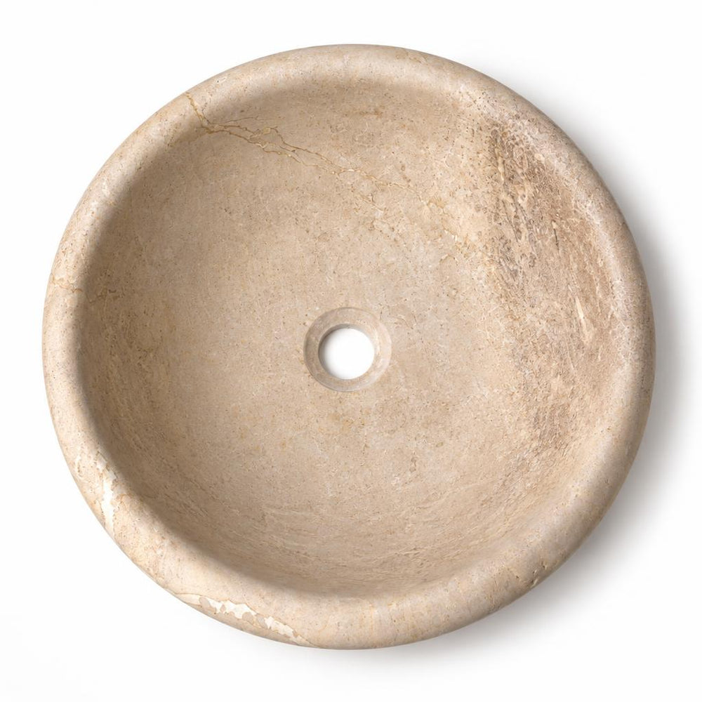 Yuvarlak Lavabo — Pürüzsüz Bej, 43 cm — stüdyo görünümü