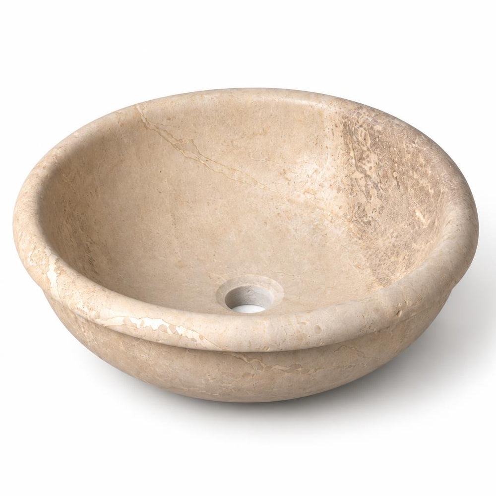 Yuvarlak Lavabo — Pürüzsüz Bej, 43 cm — stüdyo görünümü