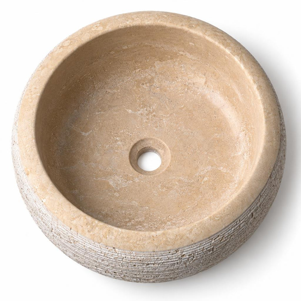 Silindir Lavabo — Dokulu Dış Yüzeyli, 41 cm — stüdyo görünümü
