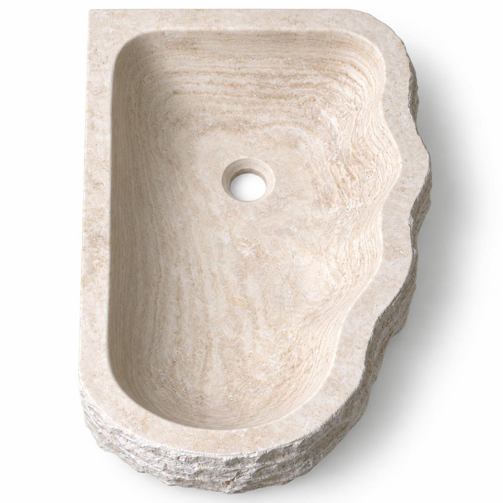 Dikdörtgen Lavabo — Dalgalı Ham Kenarlı, 42 cm — stüdyo görünümü