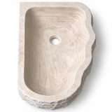 Dikdörtgen Lavabo — Dalgalı Ham Kenarlı, 42 cm — stüdyo görünümü