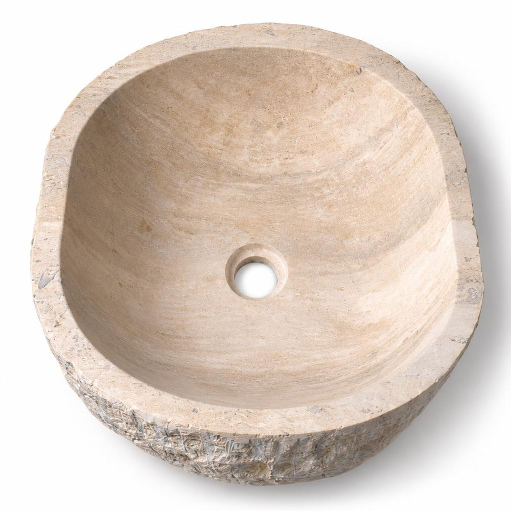 Yuvarlak Lavabo — Ham Dış Yüzeyli, 40 cm — stüdyo görünümü