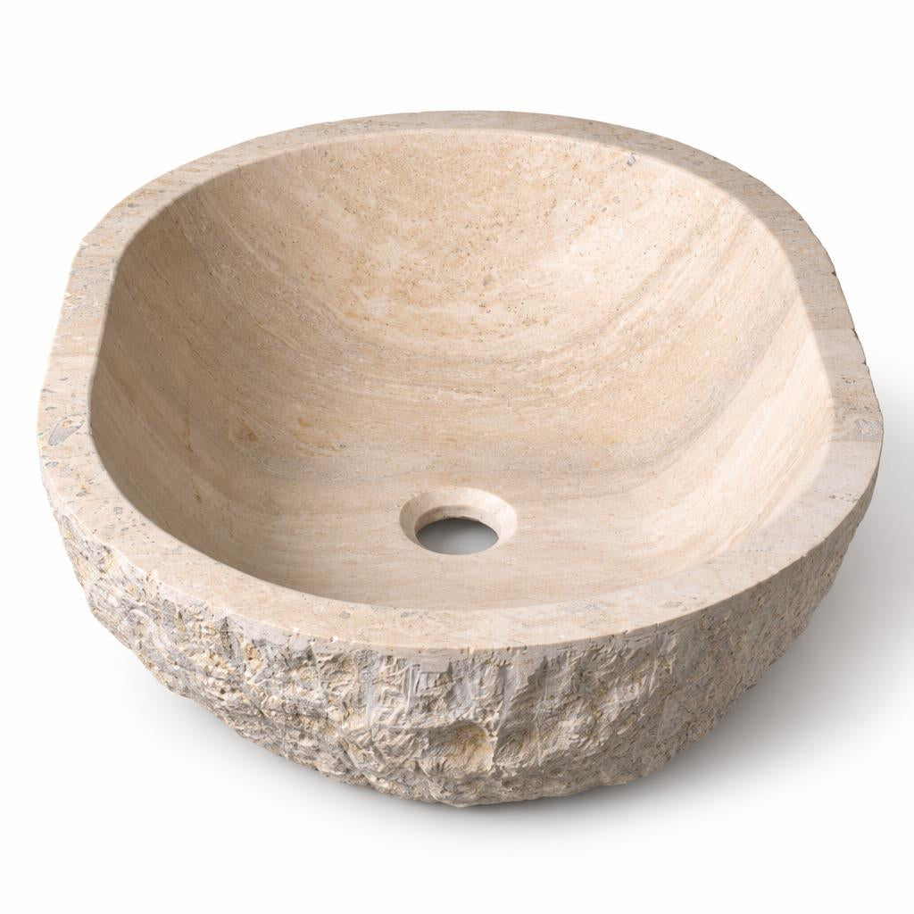 Yuvarlak Lavabo — Ham Dış Yüzeyli, 40 cm — stüdyo görünümü