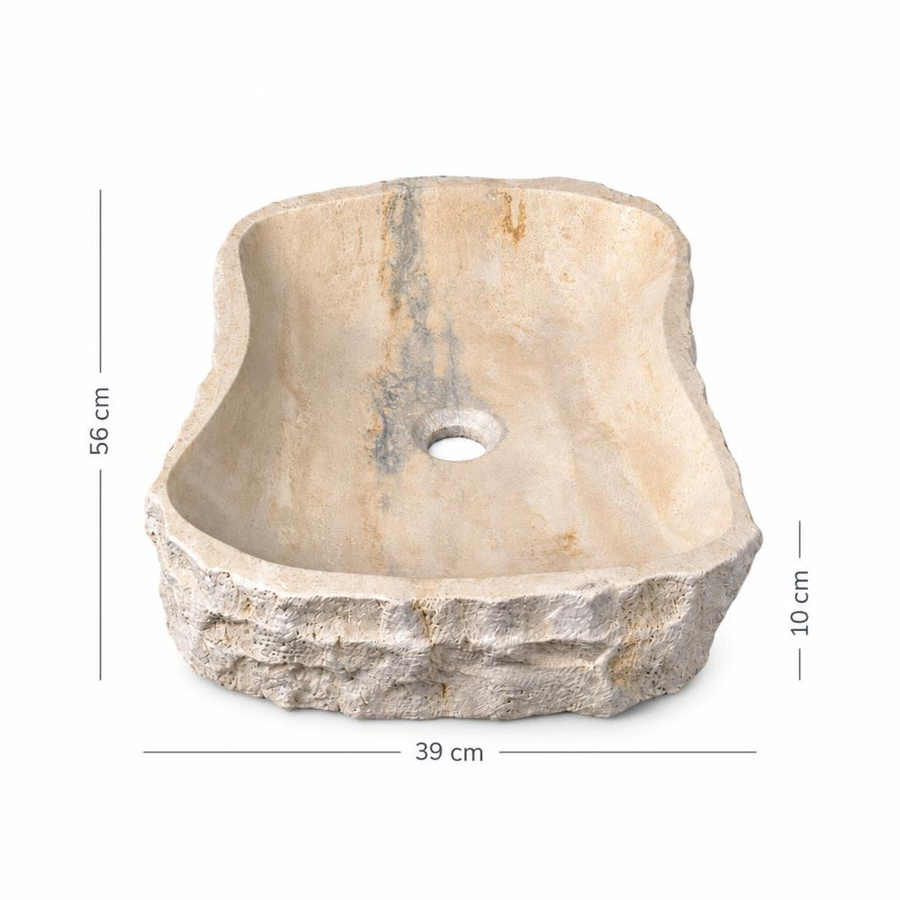 Lavabo DSF1708 ölçü görseli — genişlik 39 cm × derinlik 56 cm × yükseklik 10 cm