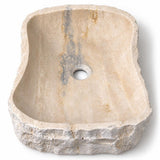 Dikdörtgen Lavabo — Açık Bej Ham Yanlı, 39 cm — stüdyo görünümü