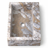 Kare Lavabo — Çok Renkli Damarlı, 40 cm — stüdyo görünümü