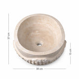 Lavabo DSF1716 ölçü görseli — genişlik 38 cm × derinlik 57 cm × yükseklik 15 cm