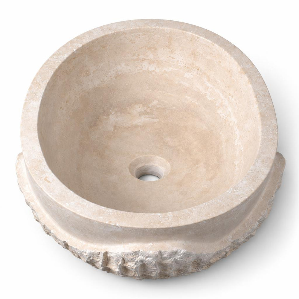 Yuvarlak Lavabo — Bej Ham Kenarlı, 38 cm — stüdyo görünümü