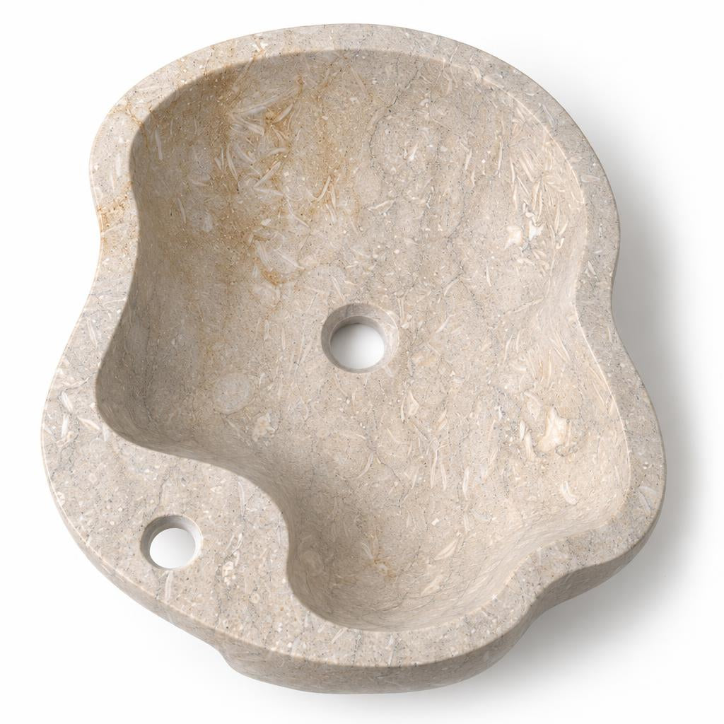 Çiçek Formlu Lavabo — Bej, 40 cm — stüdyo görünümü