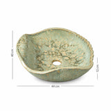 Lavabo DSF1723 ölçü görseli — genişlik 44 cm × derinlik 40 cm × yükseklik 12 cm