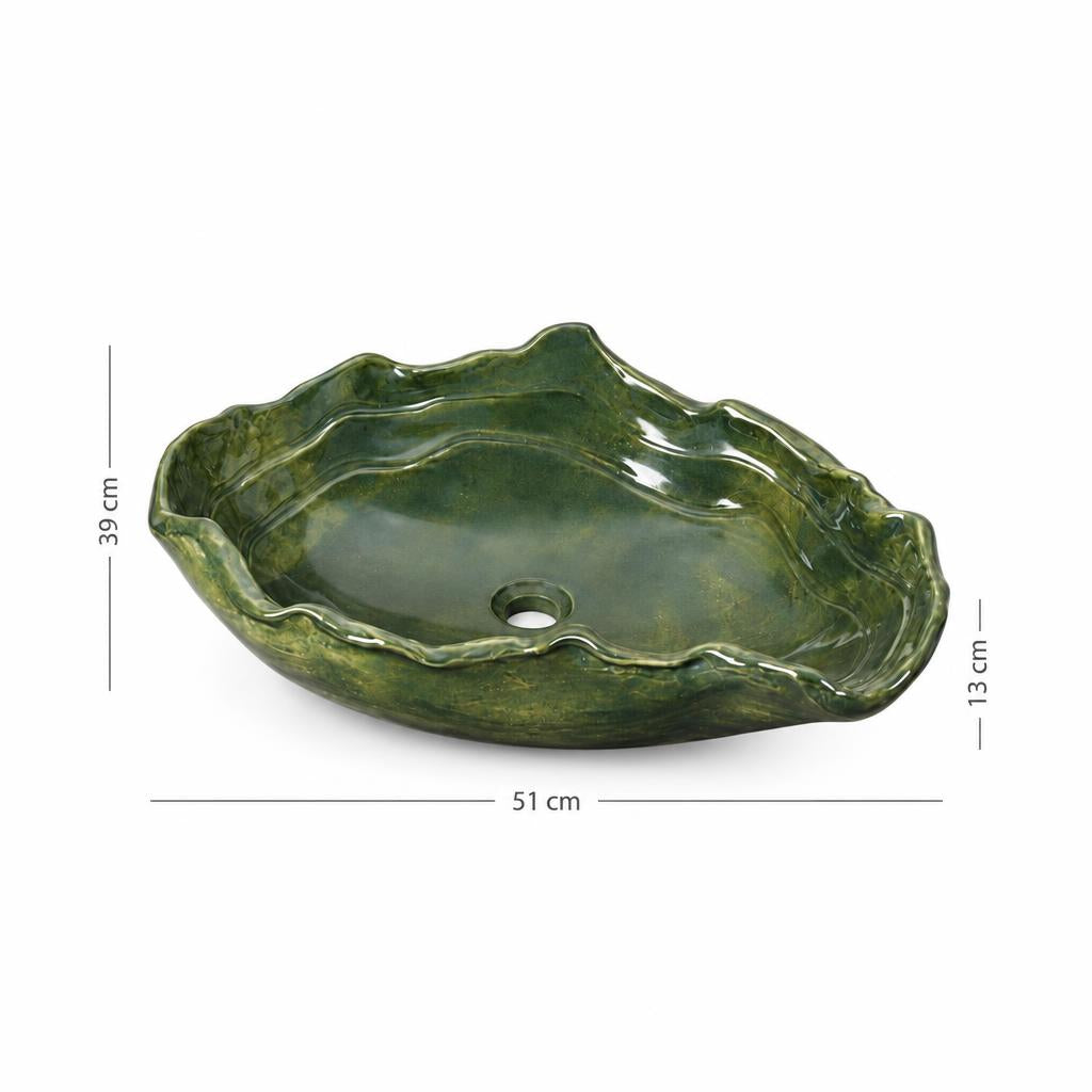Lavabo DSF1731 ölçü görseli — genişlik 51 cm × derinlik 39 cm × yükseklik 13 cm