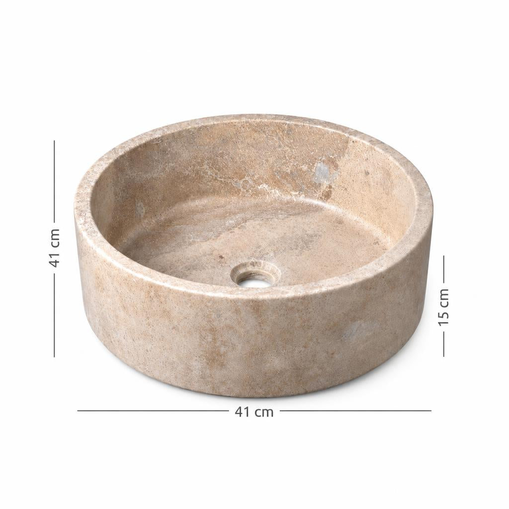 Lavabo DSF1734 ölçü görseli — genişlik 41 cm × derinlik 41 cm × yükseklik 15 cm