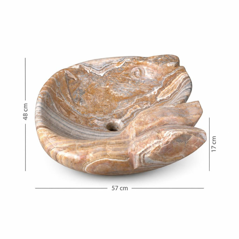 Lavabo DSF1739 ölçü görseli — genişlik 57 cm × derinlik 48 cm × yükseklik 17 cm