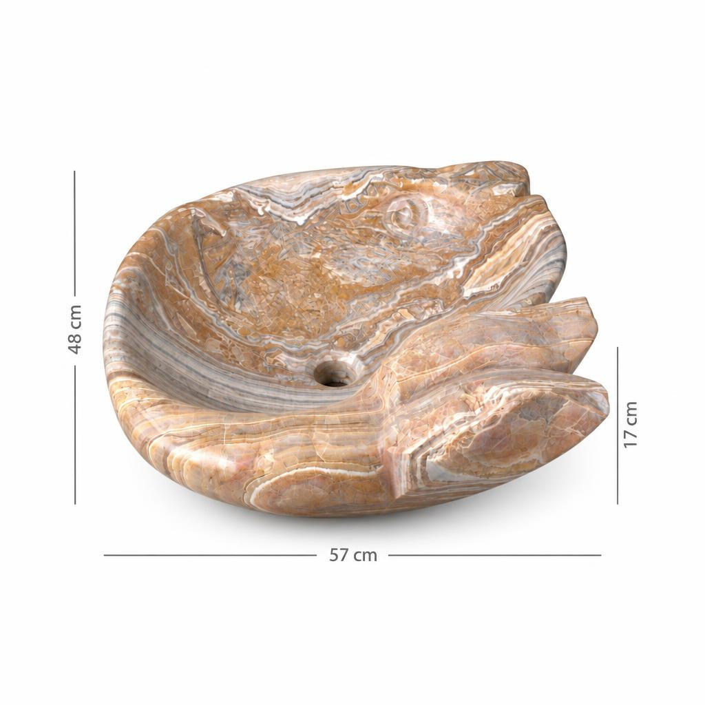 Lavabo DSF1739 ölçü görseli — genişlik 57 cm × derinlik 48 cm × yükseklik 17 cm