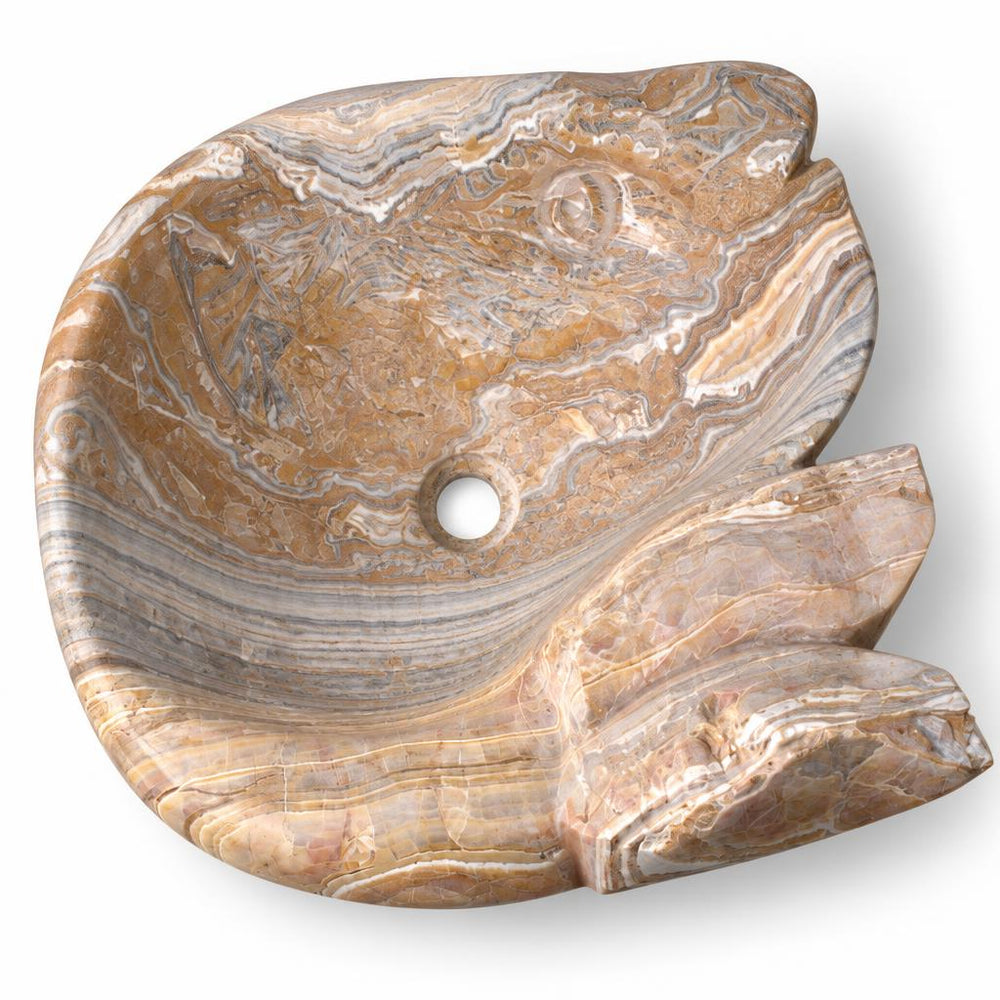 Organik Form Lavabo — Kahverengi Damarlı, 57 cm — stüdyo görünümü