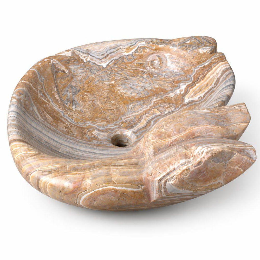 Organik Form Lavabo — Kahverengi Damarlı, 57 cm — stüdyo görünümü