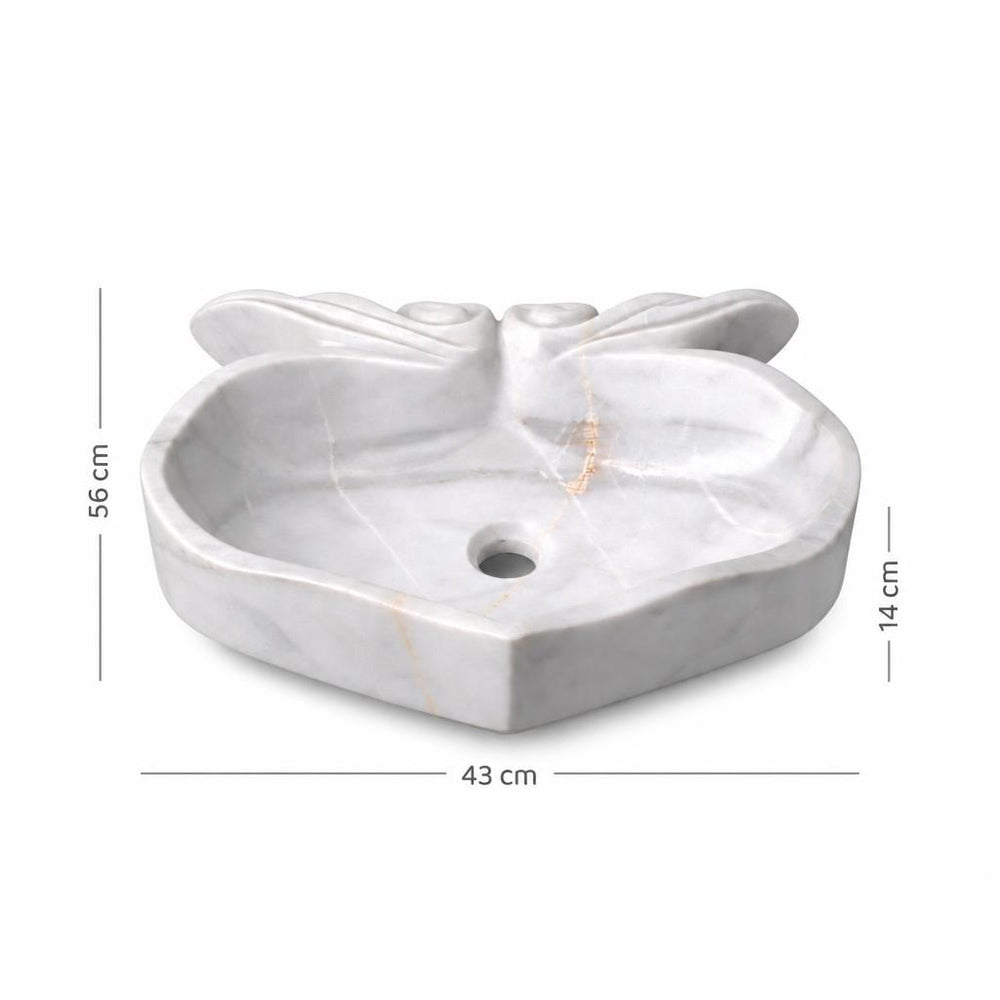 Lavabo DSF1742 ölçü görseli — genişlik 43 cm × derinlik 56 cm × yükseklik 14 cm