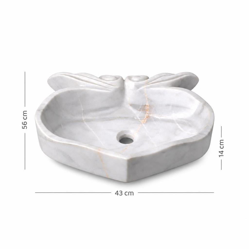 Lavabo DSF1742 ölçü görseli — genişlik 43 cm × derinlik 56 cm × yükseklik 14 cm