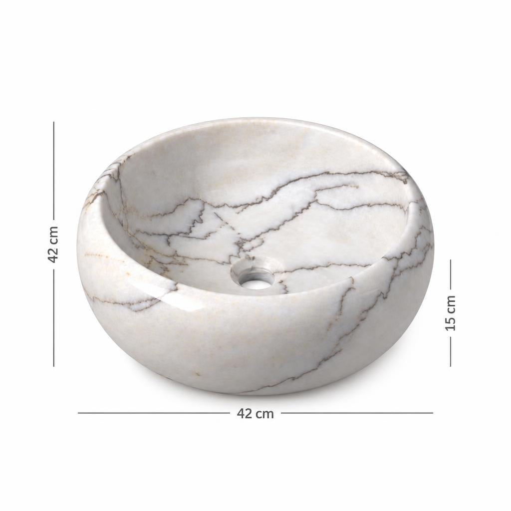 Lavabo DSF1745 ölçü görseli — genişlik 42 cm × derinlik 42 cm × yükseklik 15 cm