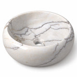 Yuvarlak Lavabo — Beyaz Damarlı, 42 cm — stüdyo görünümü