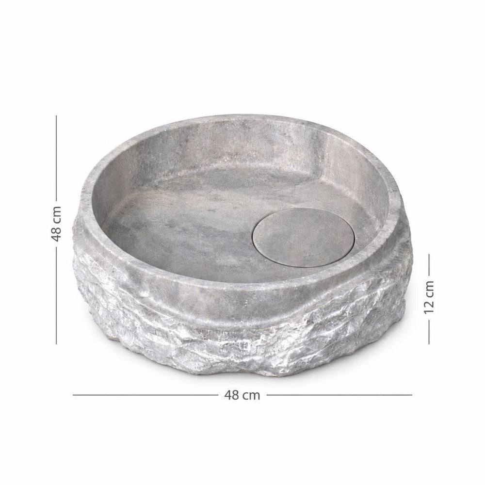 Lavabo DSF1775 ölçü görseli — genişlik 48 cm × derinlik 48 cm × yükseklik 12 cm