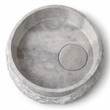 Yuvarlak Lavabo — Gri Kaya Dokulu, 48 cm — stüdyo görünümü